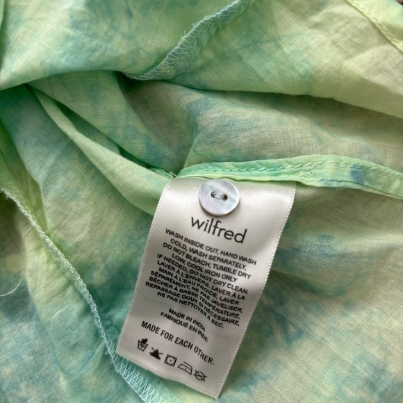 Aritzia Wilfred La Boheme Delacroix Ruffle Green Blouse - Picture 9 of 11